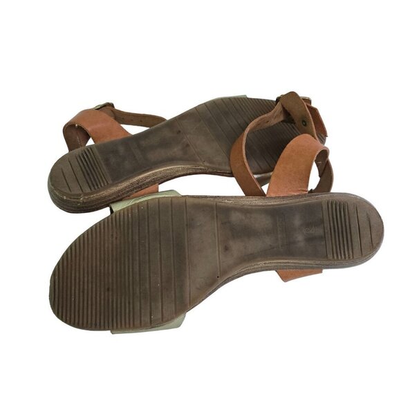 Mariella Made In Italy Brown Gold Ankle Strap Sandals Size 7M - Picture 5 of 7
